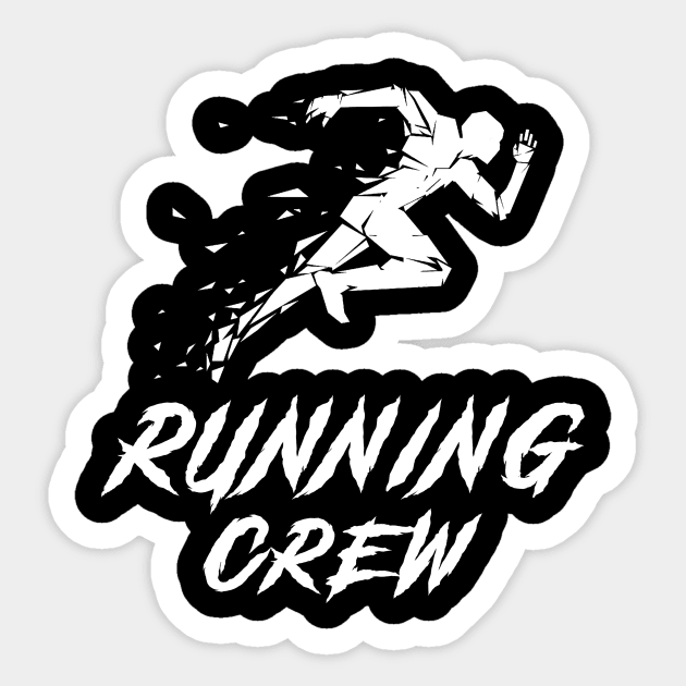 Running Crew Awesome Tee: Sprinting with Laughter! Sticker by MKGift